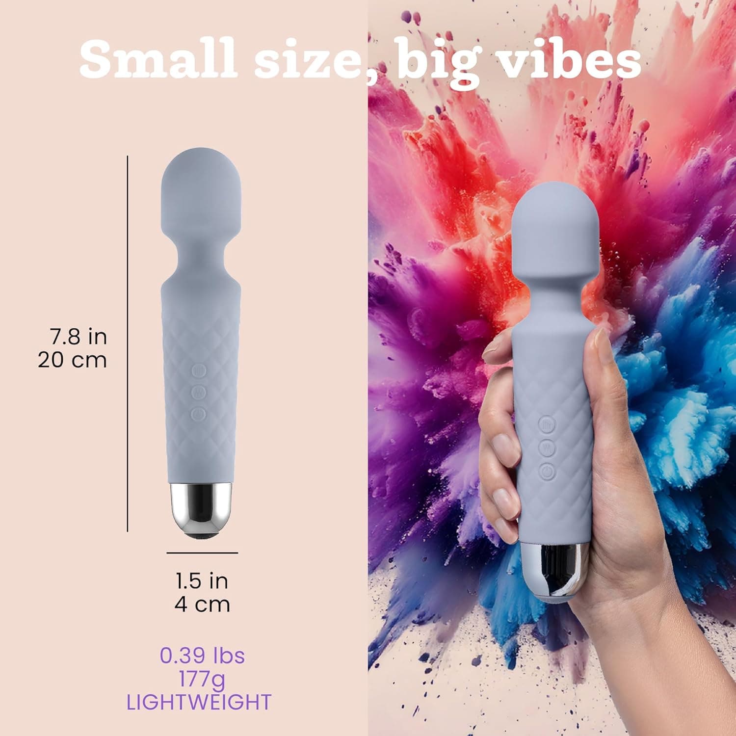 Vibrator für Frauen - Leises &amp; Leistungsstark mit 20 Vibrationsmodi &amp; 8 Geschwindigkeitsstufen, Duschfeste Vibration für Frauen, Sex Toys von Oliver James (Pastellblau)