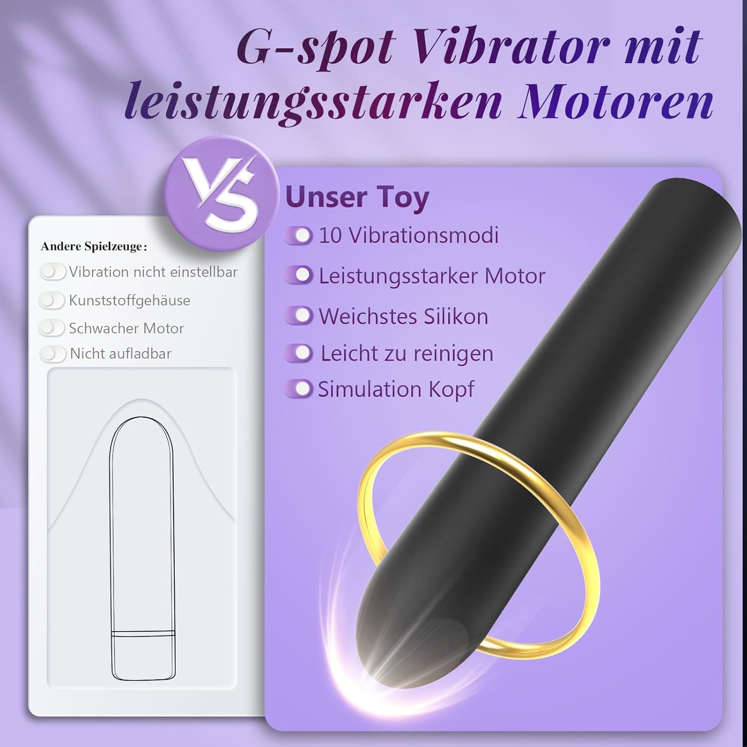 Sex Spielzeug für die Frau Mini Vibration für Frauen Vibrator Klein mit 10 Vibrationsmodi Vibratoren Frauen Leise für G-punkt und Klitoris Tragbare Anal Vibratorstarb Massagestab Sexspielzeug Sex Toy