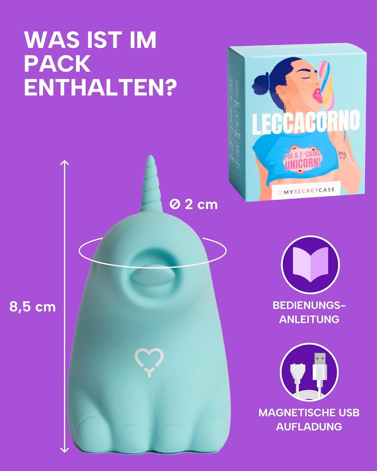 MySecretCase Klitoris Stimulator für Sie Dildo Klein Druckwellenvibrator für Frauen, Zungenvibrator mit 10 Vibrationsmodi, Vibratorensets Für Frauen Klitoris Wasserdichtes Sexspielzeug USB