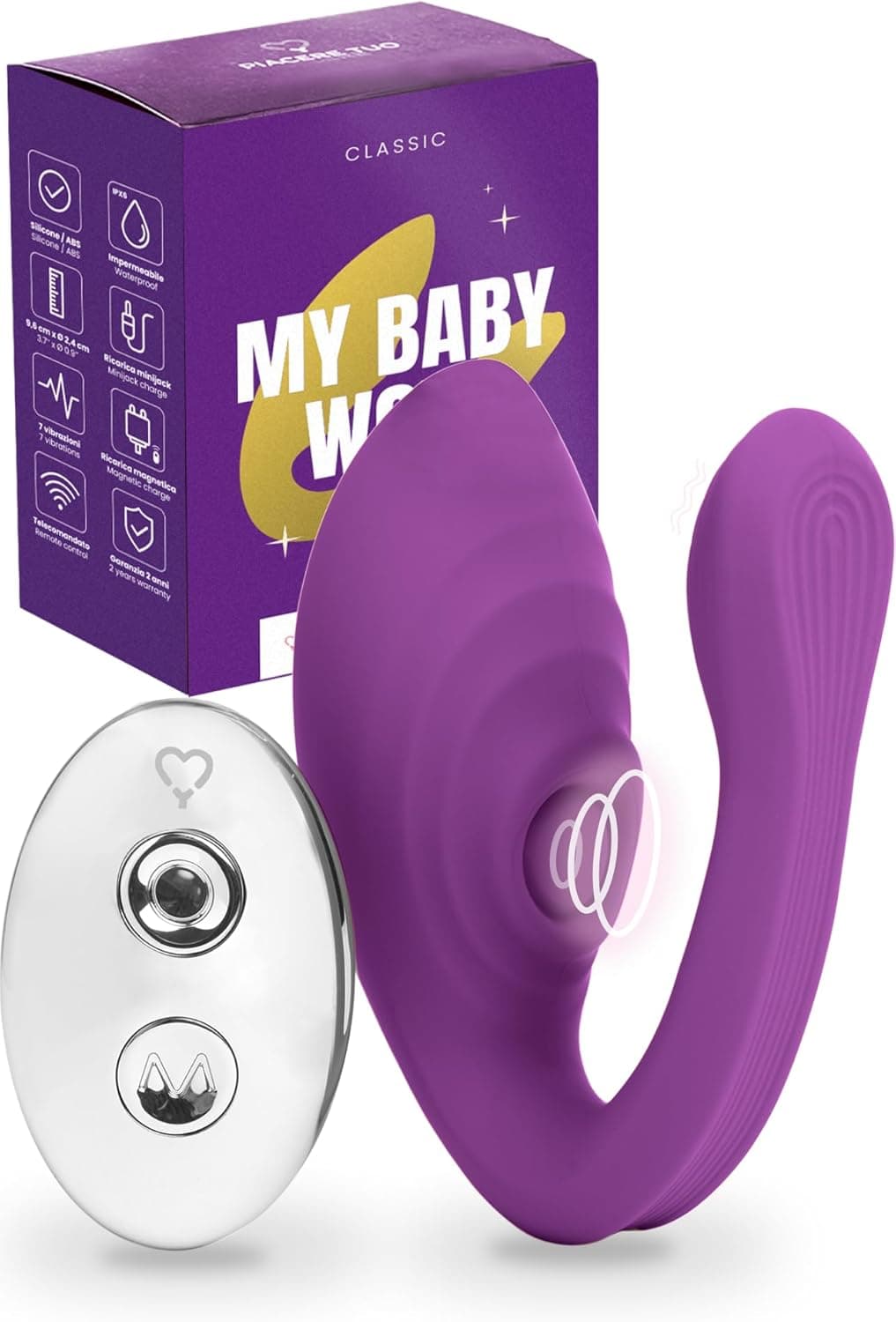 MySecretCase Vibrator mit Fernbedienung Vibratorensets für Frauen Klitoris 7 Vibrationsmodi 7 Druckmodi C-Form Klitoris Stimulator &amp; G Punkt Vibration für Frauen Leises Sexspielzeug aus Silikon