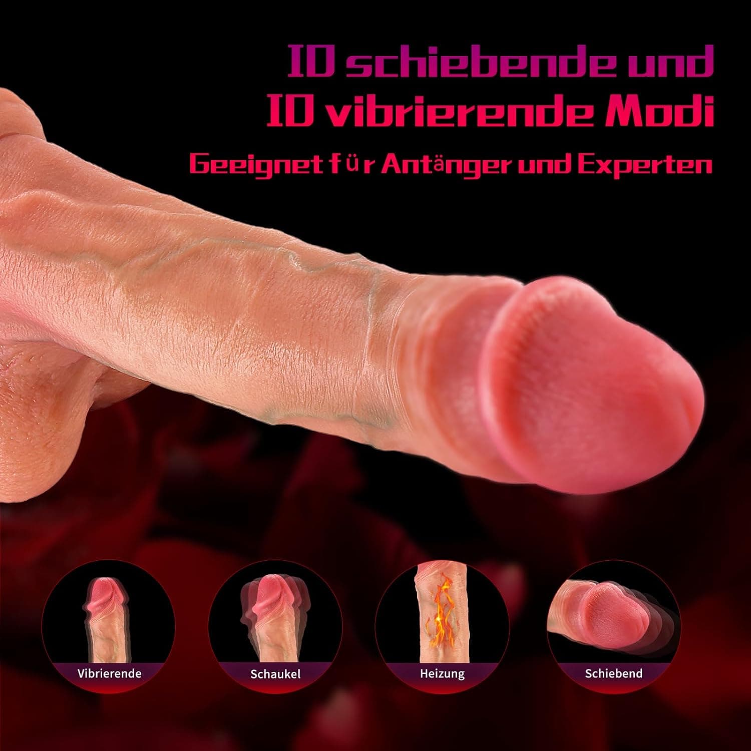 Dildo Vibration für frauen, Diloschwanz für Frauen Anal Vibrator Sex Spielzeug für die Frau &amp; Männer &amp; Paare, Dildos Vibratorensets für Frauen Sexspielzeug (Flesh)
