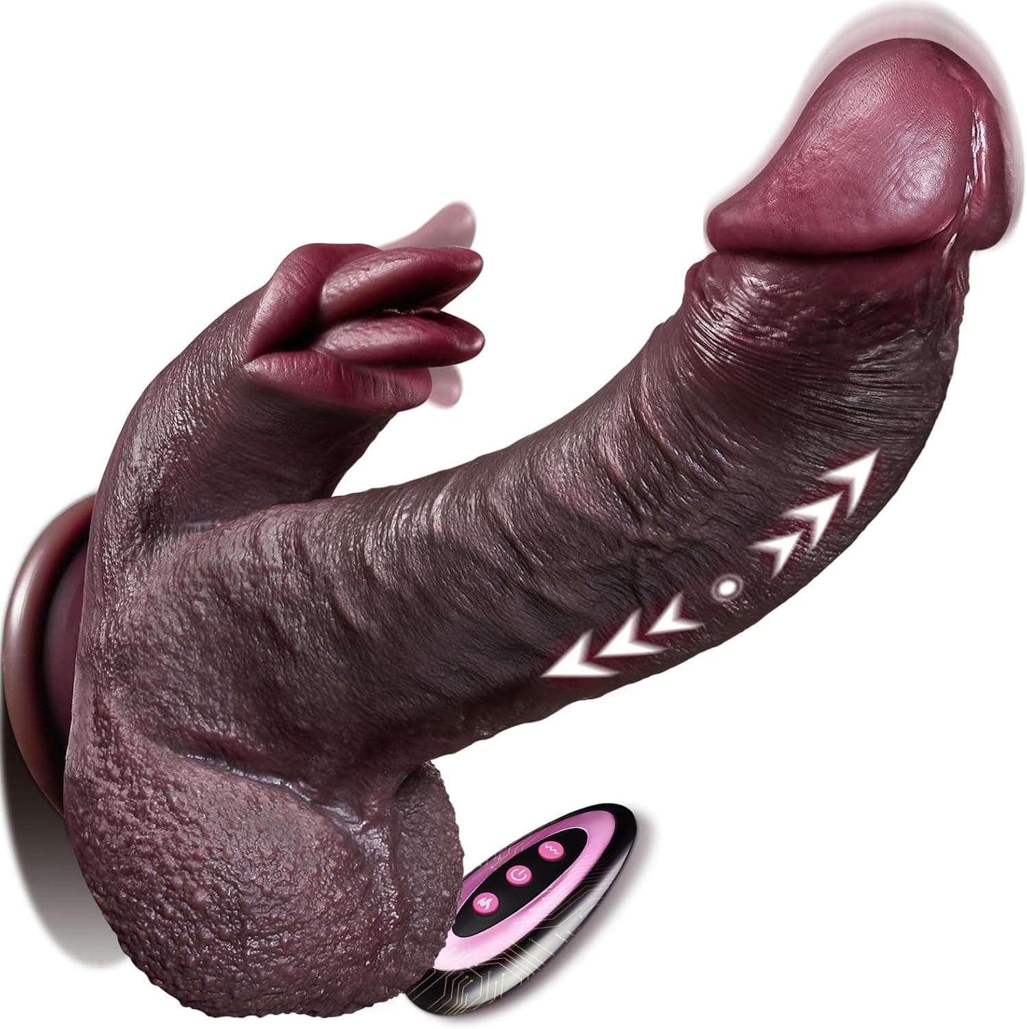 Dildo Vibrator Sex Spielzeug für Die Frau, 22cm Big Thick Realistische Dildo Vibration für Frauen mit 7 Schüben &amp;10 Vibrations &amp;Heiz &amp;10 Leck Modi, Saugnapf Dildos für Paare G-Punkt Anale Penis