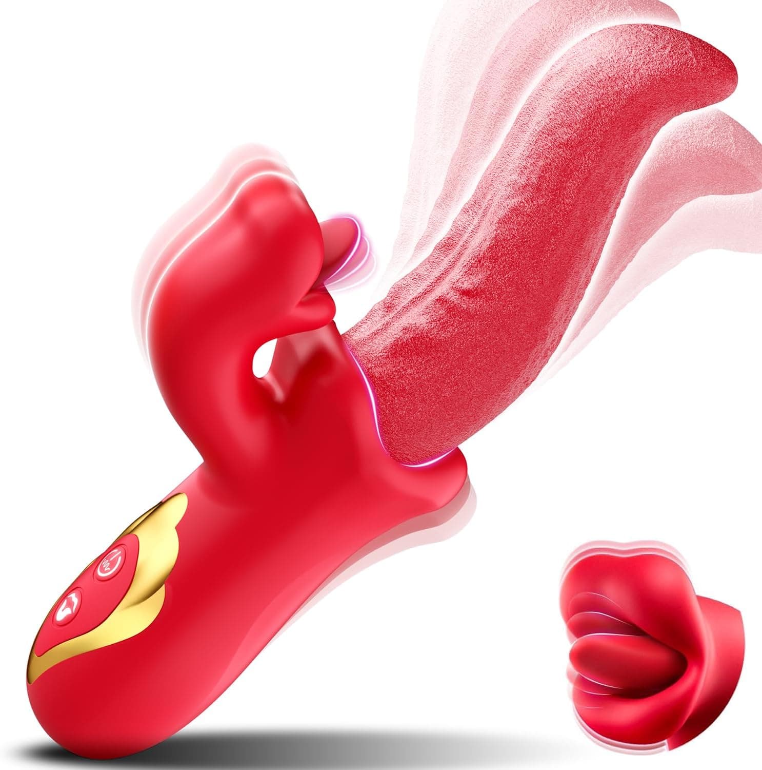 Vibration für Frauen Dildo Vibrator mit Interner Stoßfunktion, Sex Spielzeug für die Frau mit 9 Zungenlecken 9 Stoßfunktion 9 Vibrationmodi, Vibratorensets Sex Toyset für Woman G Punkt Klitoris