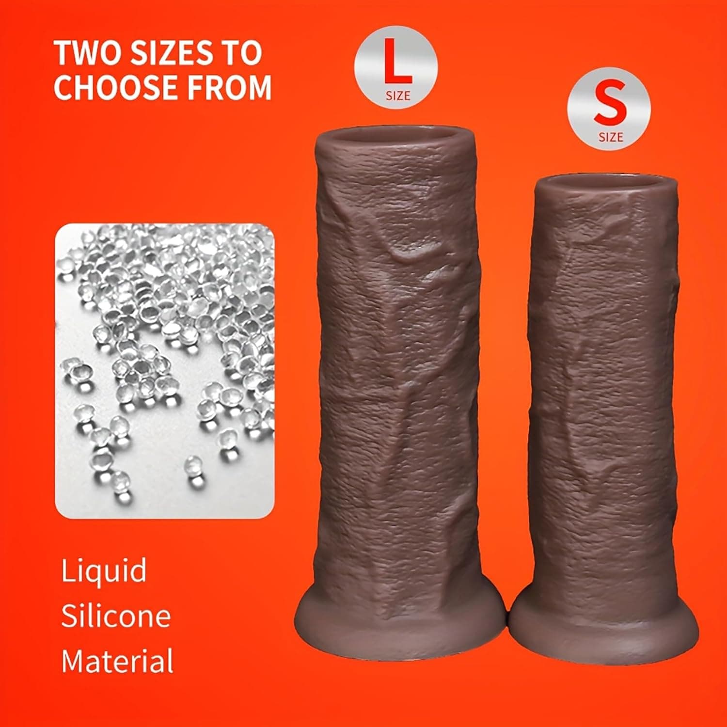 Realistische Penismanschetten aus Silikon, offene Penishülle mit natürlicher Struktur, weicher Penissleeve zur Penisverlängerung, flexible Penis Hülle für Paare(L)
