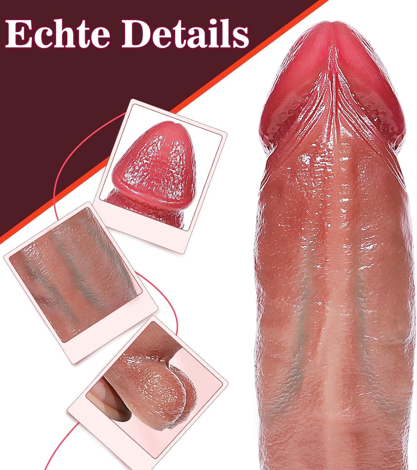 Großer Dildo Sex Spielzeug für die Frauen Männer Paare - Anal Dildos Penis Nachbildung Plug, Analdildo Gay Sexspielzeug Realistischer Silikon Doppeldildo mit 3D Hoden Echten Venen Starkem Saugnapf