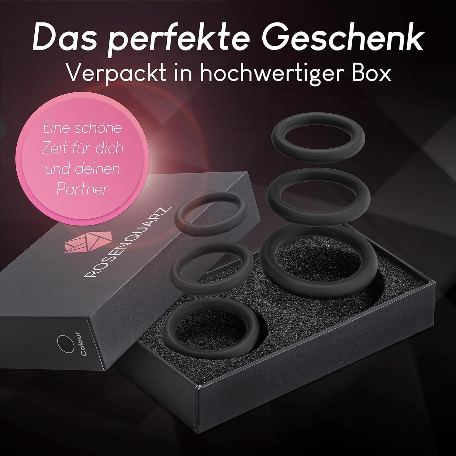 Premium Penisring Set für eine längere und härtere Erektion, Cockringe aus medizinischem Silikon Sexspielzeug Männer Bondage