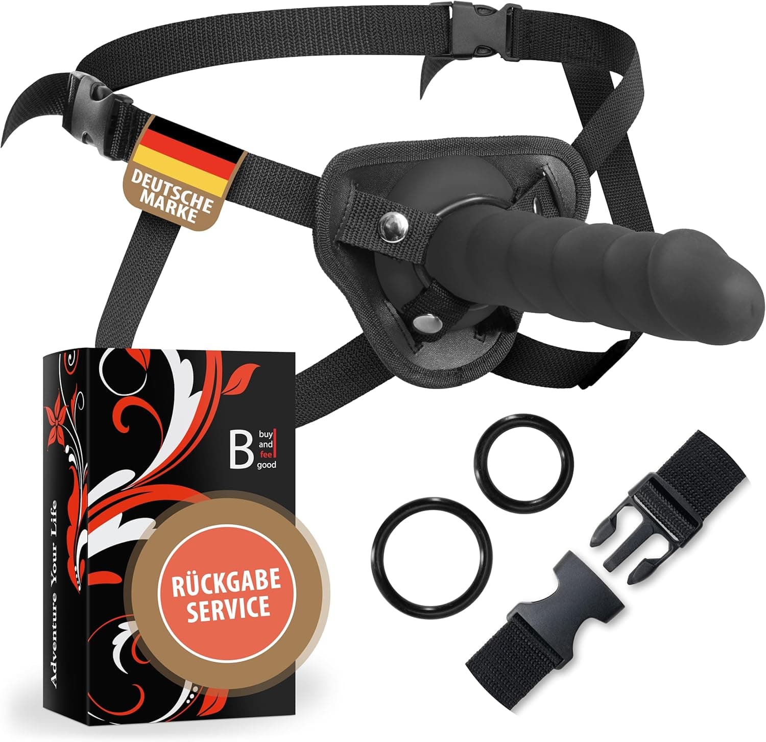 FESTSITZENDER STRAPON mit DILDO I Umschnallpenis für Frauen [SNAP-LOCK-SYSTEM] Spielzeug für die Paare - SM -Umschnalldildo - Analplug - BDSM + PREMIUM SILIKON I Sex Toys - Sex Spielzeug für die Frau