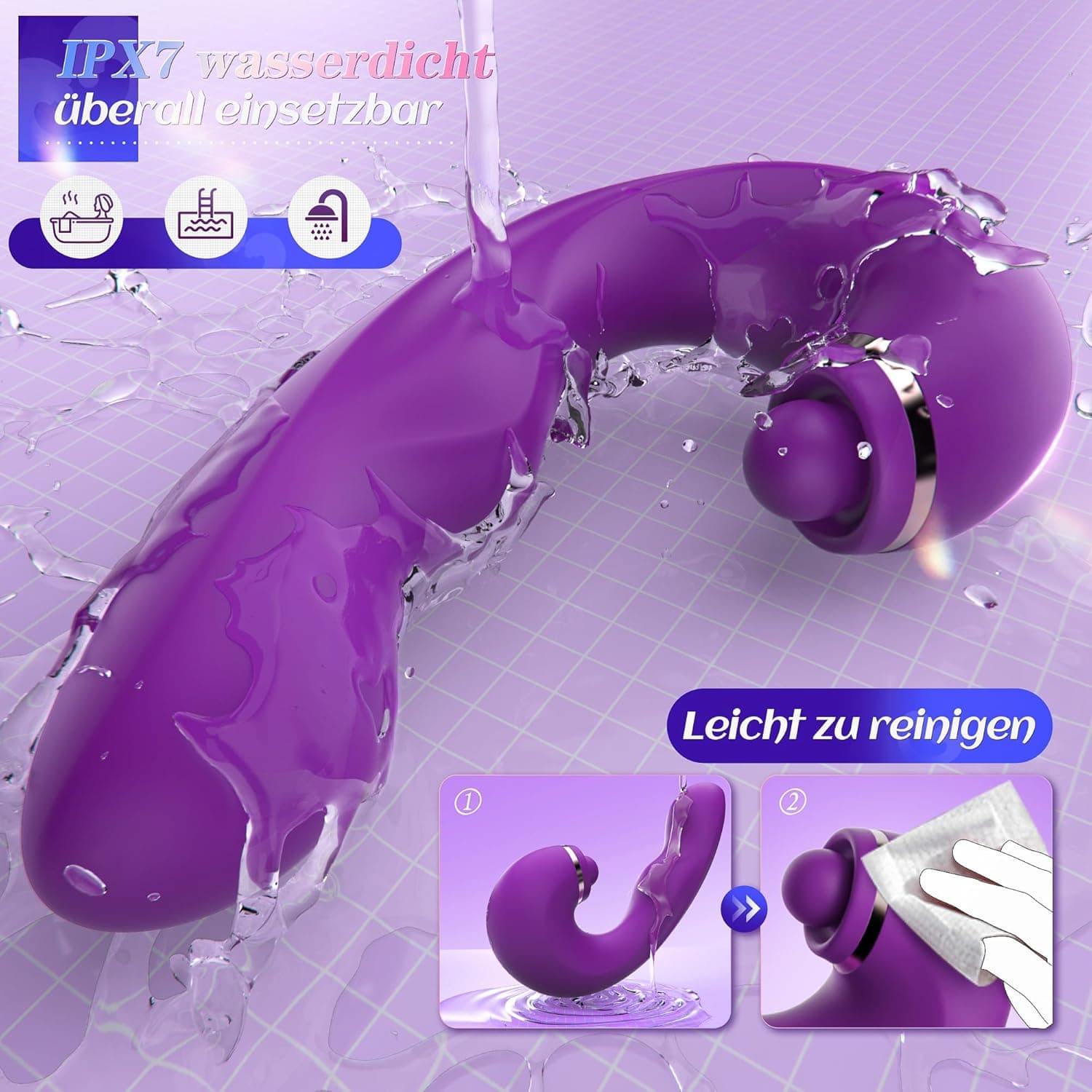 Vibrator für Klitoris und G-punkt - Vibration für Frauen Flattern &amp; Pulsieren Stimulator Sex Spielzeug für die Frau, 3IN1 Silikon Erotik Butterfly Dildo Vibratorensets für Frauen Paare 5x5x10 modi,APP