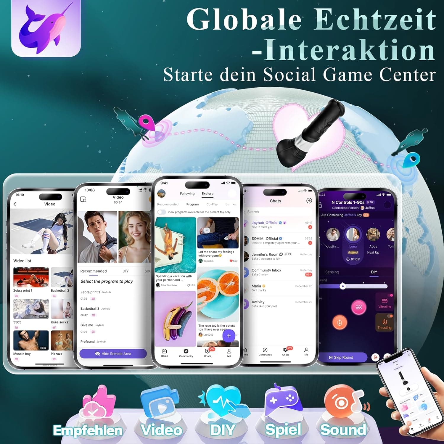 Fantasy Pferd Anal Dildo 5 cm Durchmesser Analvibratoren für Mann Frau, Vibrator Sex Spielzeug für die Frau Männer, 30CM Knoten Analplug Dilatatoren XXL Analvibratoren mit 7 kraftvolle Stoßfunktion