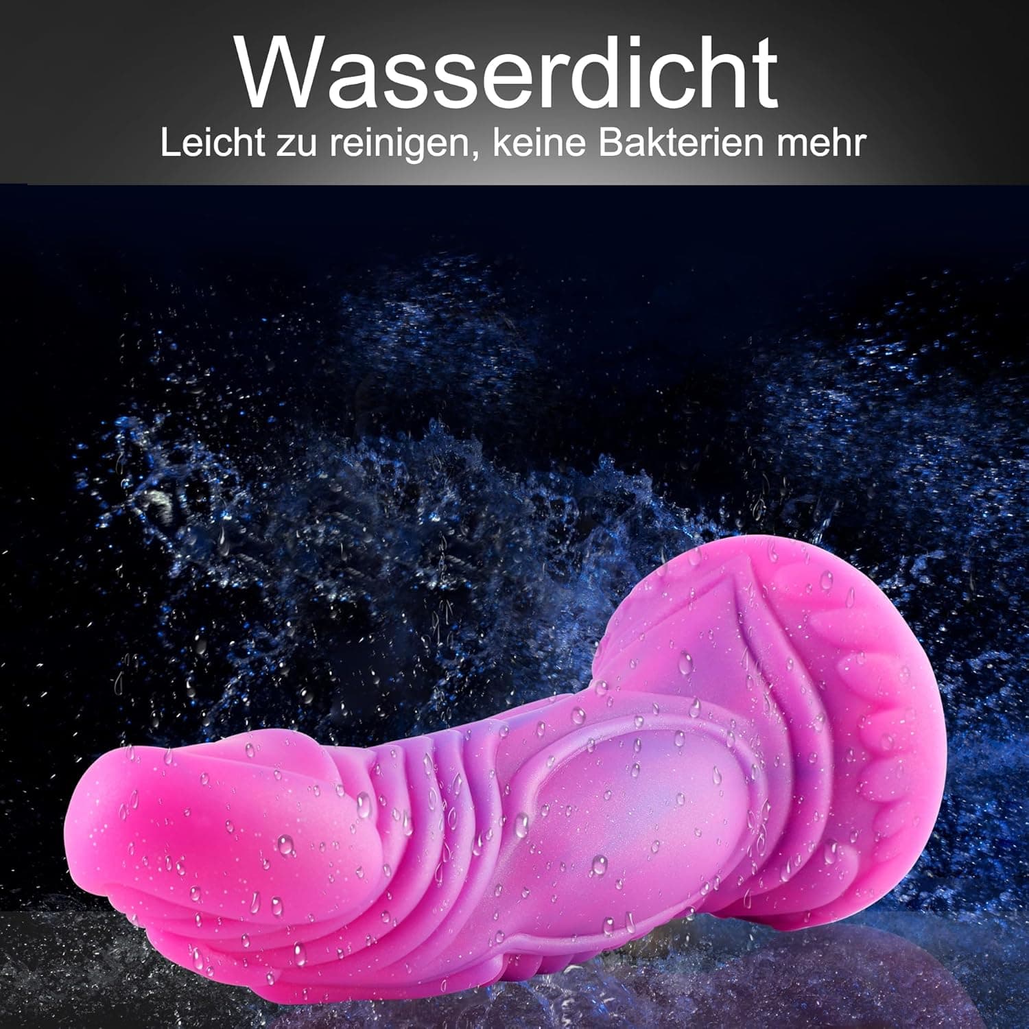 Hismith Realistischer Dildo, mittelgroßer lila Sternendildo, 8 Zoll gebogener Silikondildo mit Saugnapf, Dildo für Frauen und Männer, Sexspielzeug