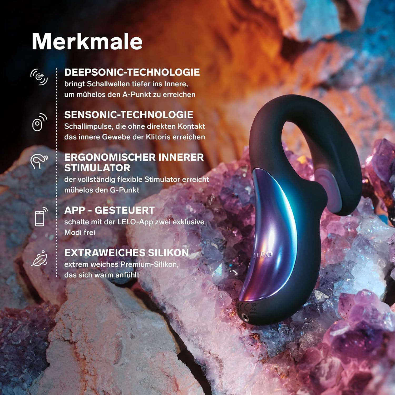 LELO ENIGMA Double Sonic Dreifach G Punkt Vibrator mit App, Klitoris Vibration für Frauen, Lusteinstellungen und 2 Extra-Modi, Sextoy Vibratoren, Sexspielzeug für Frauen Solo (Cyber Purple)