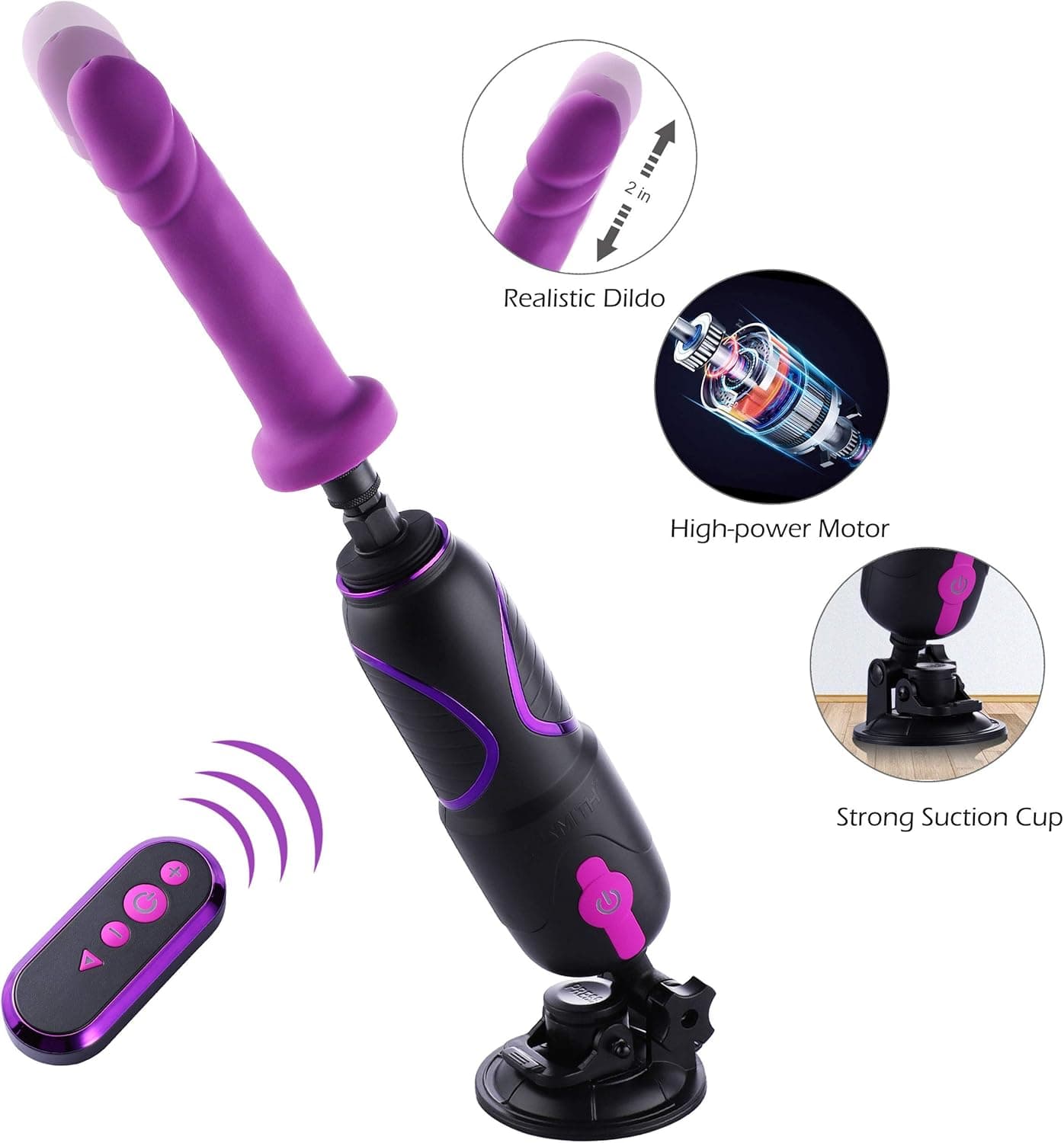 Hismith Pro Traveler 2.0, Portable Sex Machine with KlicLok System, Programmable Love Machine with Wireless Remote + APP Control