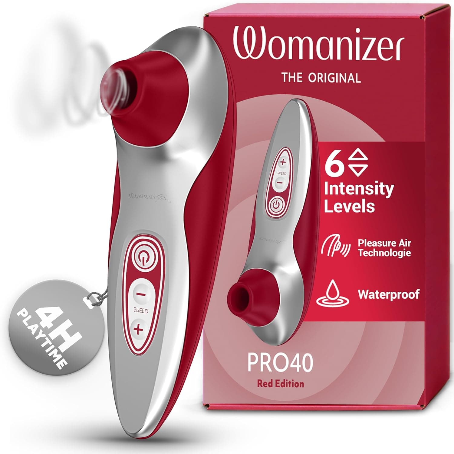 Womanizer Pro40 Klitoris Sauger Erotik Vibrator für Frauen Sex Spielzeug Dildo | Klitoris Stimulator Auflegevibrator mit 6 Intensitätsstufen | Leises Wasserdichtes Sexspielzeug für sie | Roségold