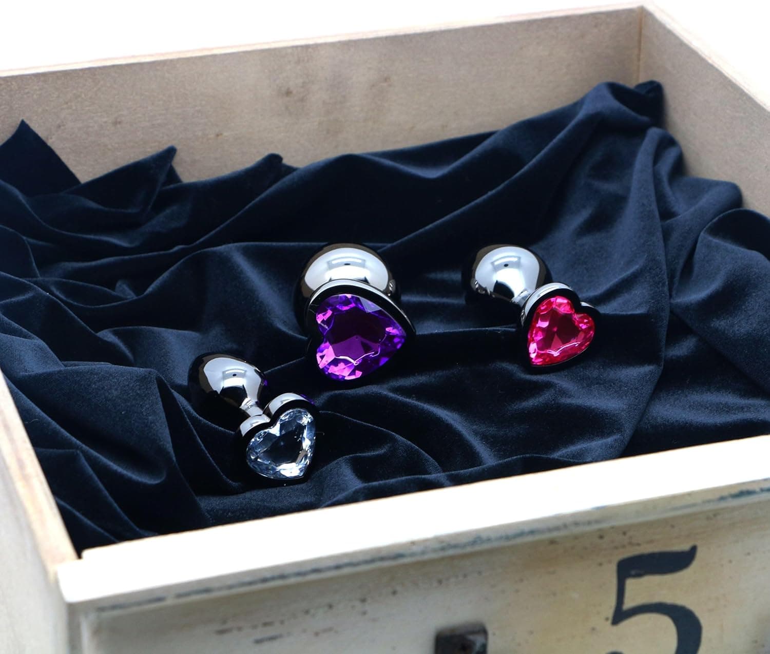 3x Metall Anal Plug | Butt Plug in Herzform | Spüre Puren Lust Genuss in 3 Größen | Analplug Set