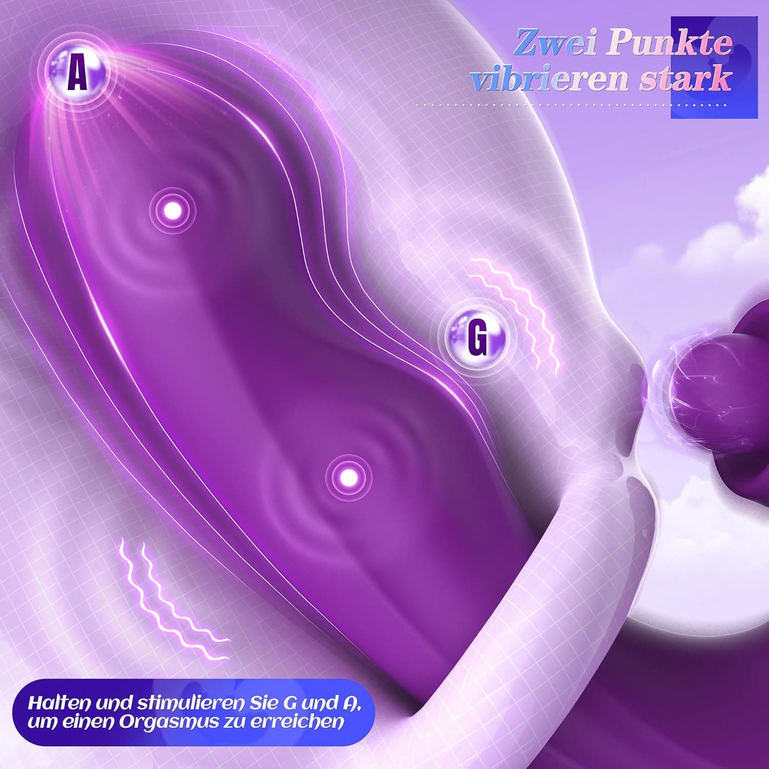 Vibrator für Klitoris und G-punkt - Vibration für Frauen Flattern &amp; Pulsieren Stimulator Sex Spielzeug für die Frau, 3IN1 Silikon Erotik Butterfly Dildo Vibratorensets für Frauen Paare 5x5x10 modi,APP