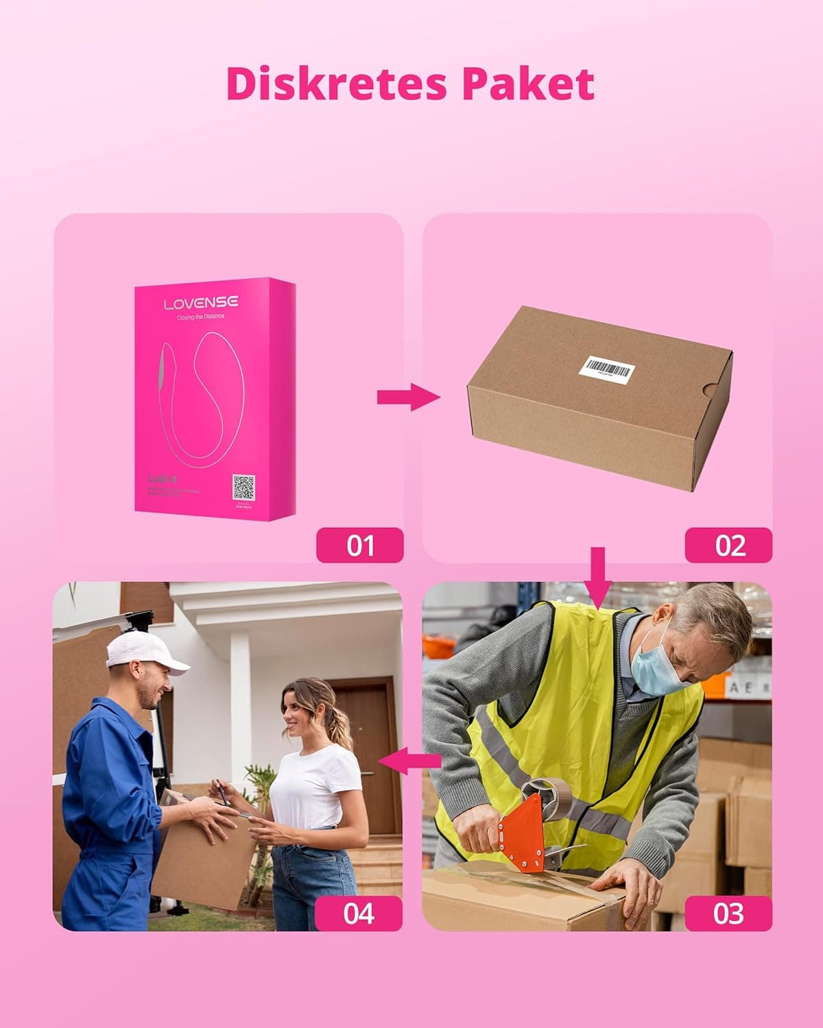 LOVENSE Lush 4.0 Vibrator für Frauen, Sexspielzeug für die Paare, Tragbarer G-Punkt-Vibratoren mit APP-Fernsteuerung &amp; LED-Licht, Wasserdicht IPX7, Leise Sex Toys für Sie, Rose