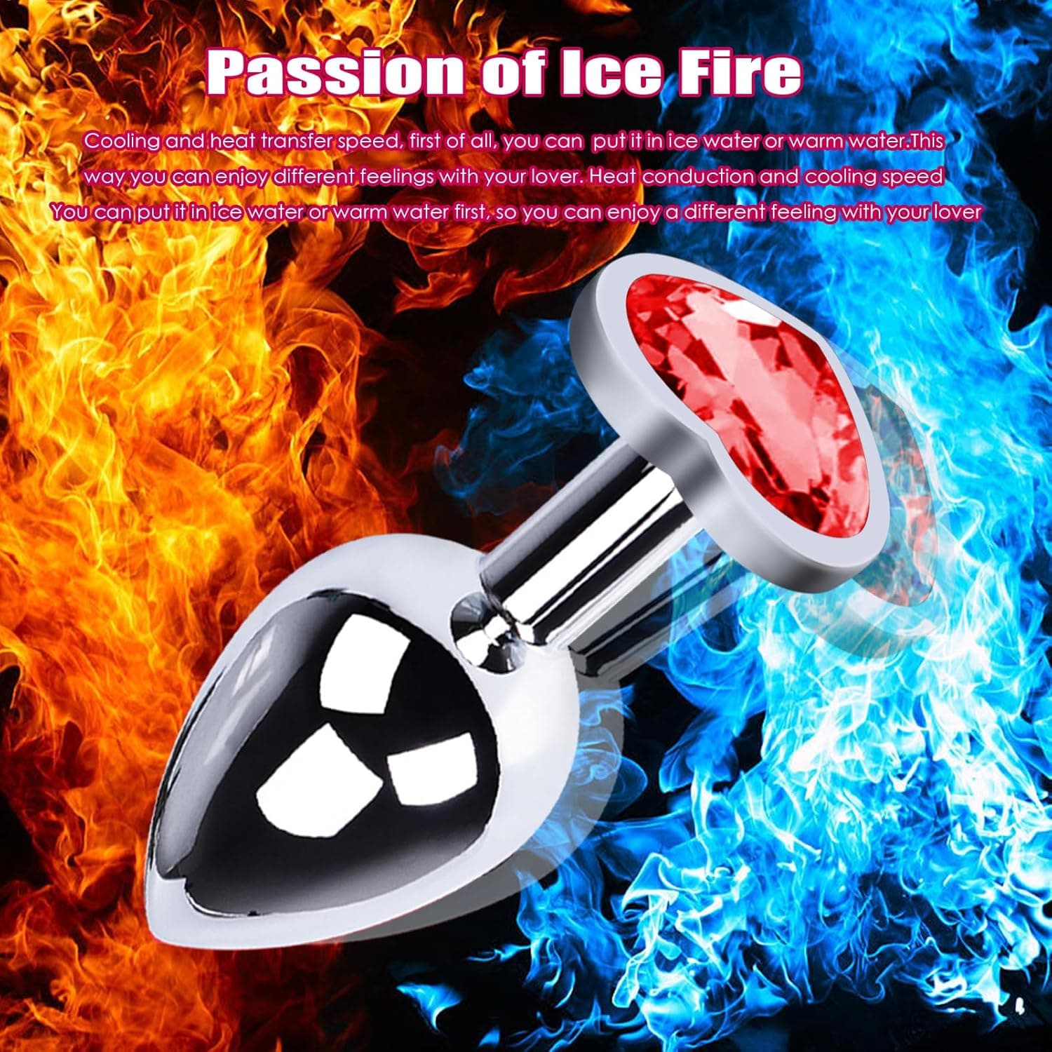 3 Stücke Klein Medium Groß Metall Analplug Set mit Herzform Kristall Diamant Anal Sexspielzeug,Buttplug Anal Butt Plug,für Frauen Männer Paare Anfanger für Frauen Männer Plug Metall Set (rot)