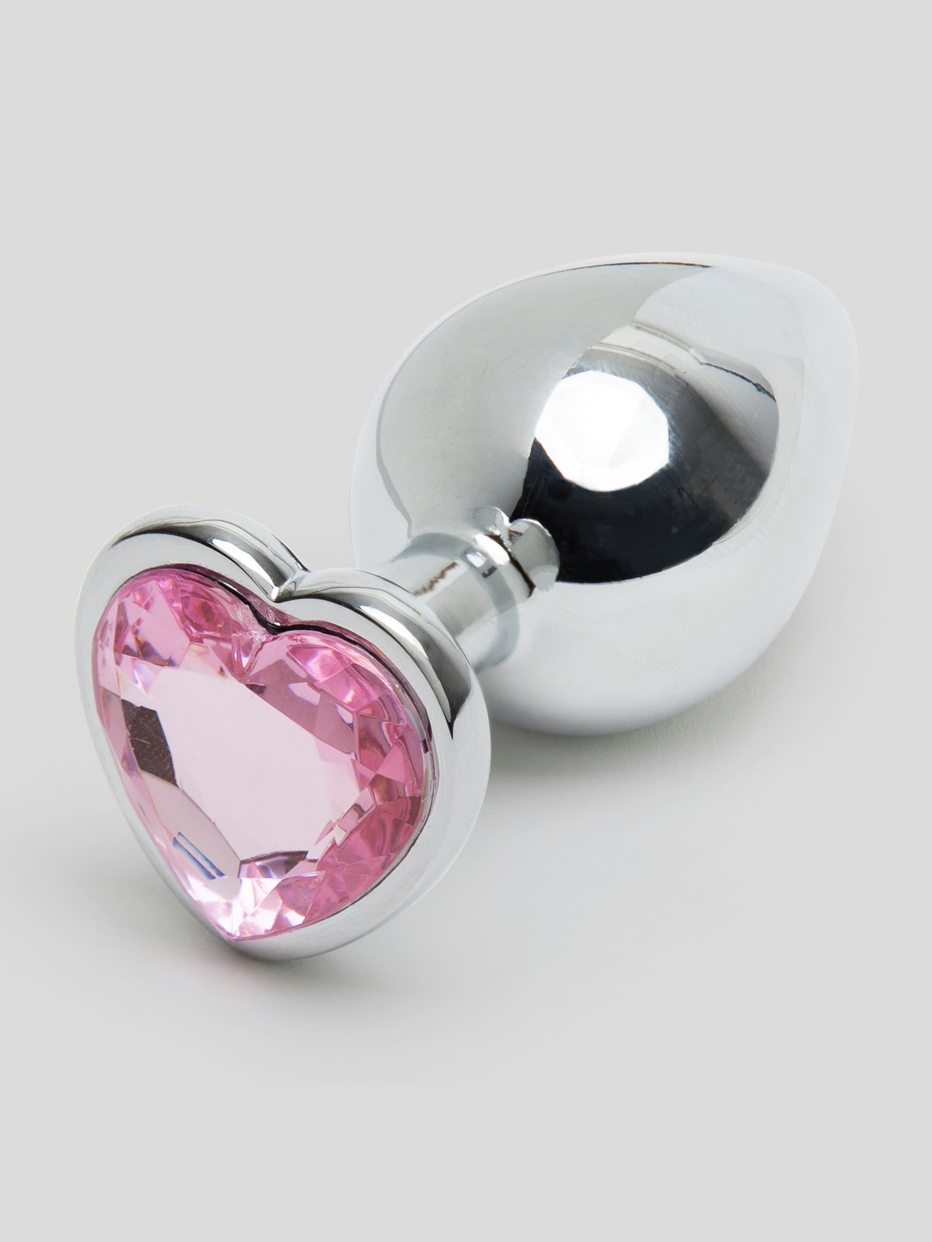 Lovehoney Jewelled Heart Metal Medium Butt Plug 3 Inch