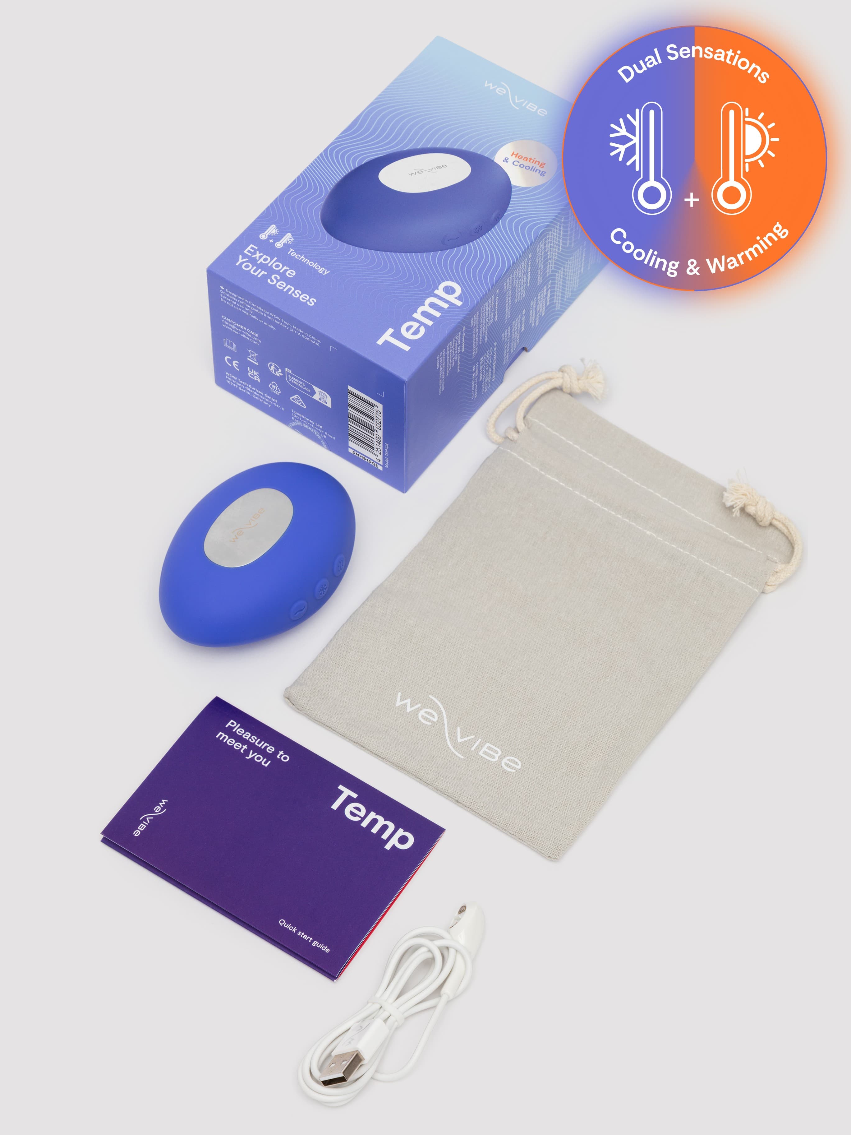 We-Vibe Temp Lavender Blue Heating and Cooling Clitoral Vibrator