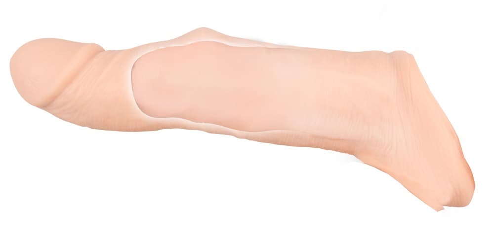 Penishülle mit Hoden-Öffnung, verlängert um 5 cm