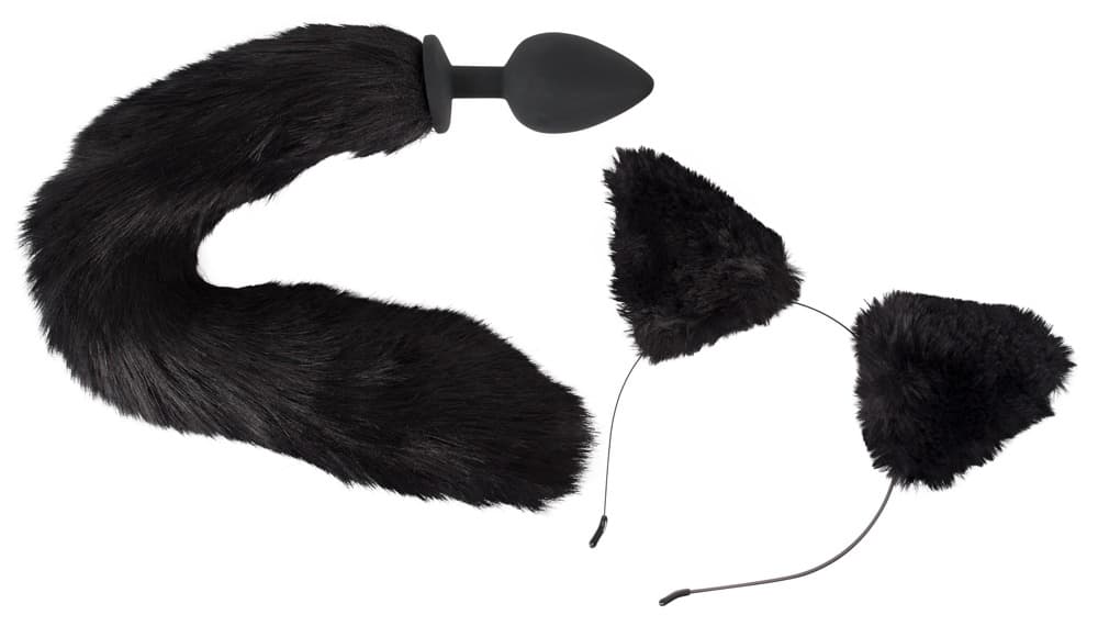 Analplug mit Katzenschwanz plus Haarreif mit Katzenohren
