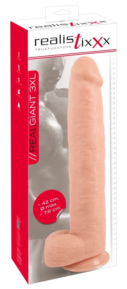 Naturdildo "Giant 3XL" mit Saugfuß