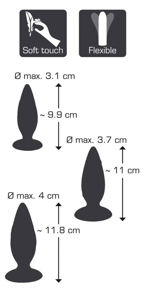 3-teiliges Analplug-Set