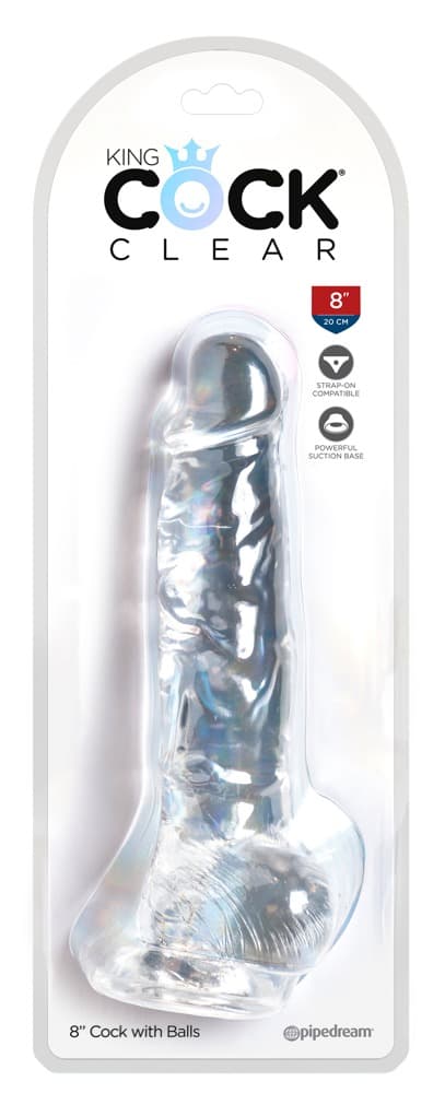 Naturdildo „8“-Cock with Balls“ mit Saugfuß