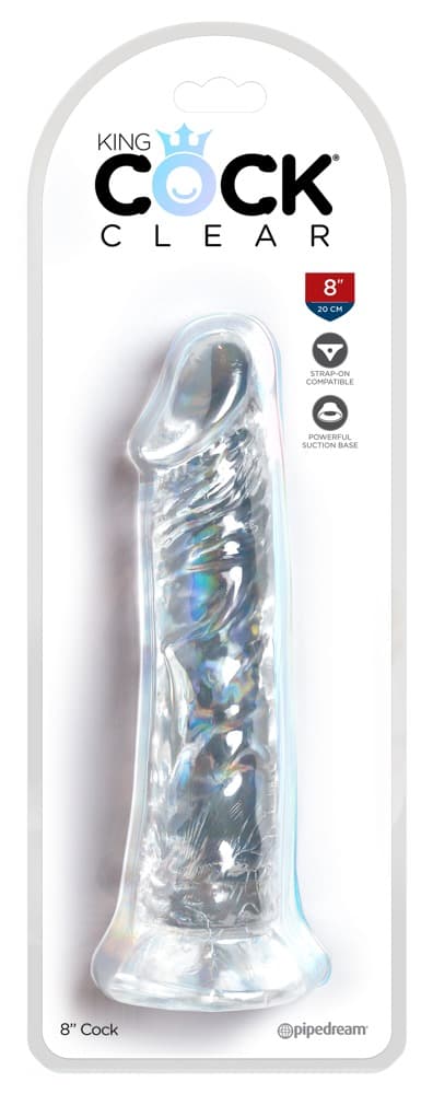 Naturdildo „8“-Cock Clear“ mit Saugfuß