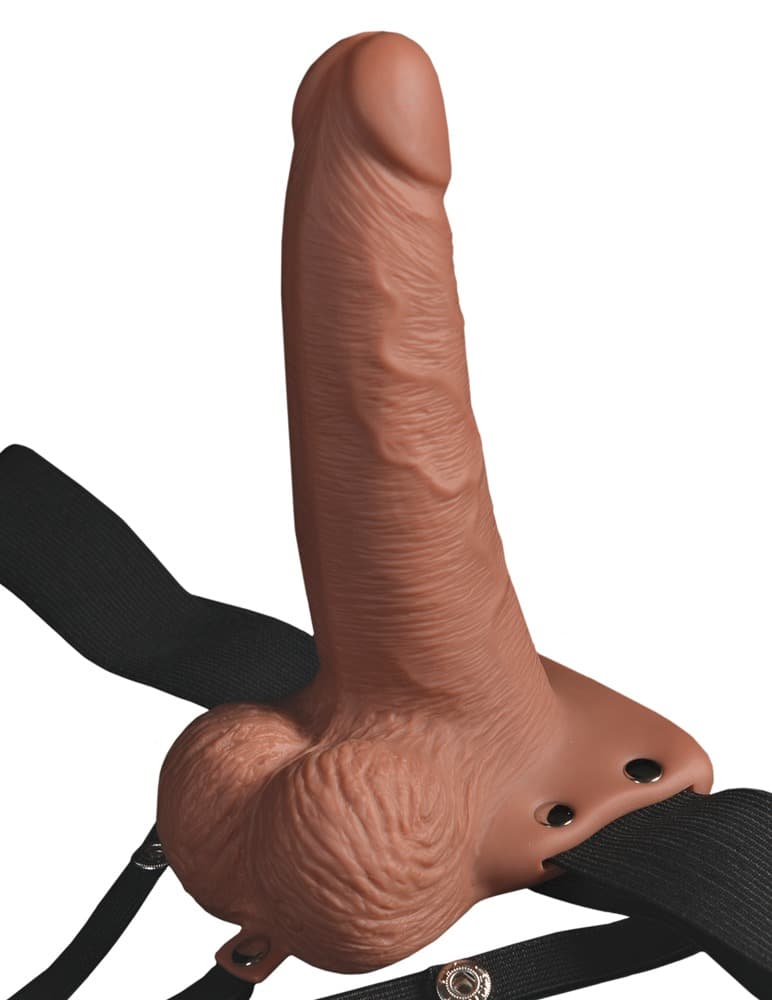 Umschnallvibrator „Strap-on 6" Hollow Rechargeable Strap-on with balls“, mit Hod