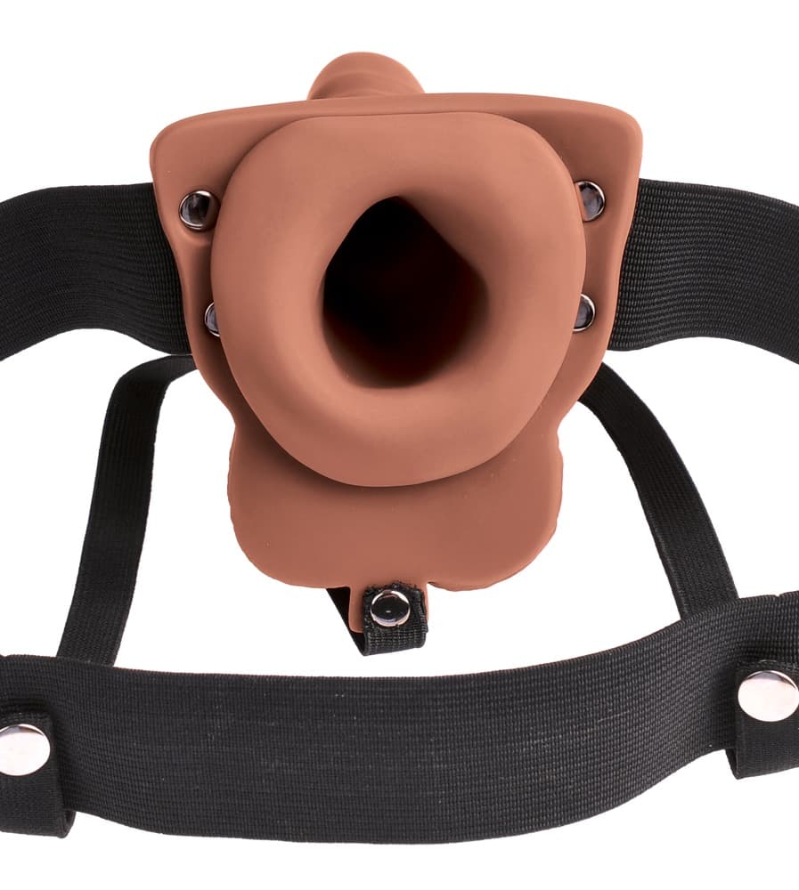 Umschnallvibrator „Strap-on 6" Hollow Rechargeable Strap-on with balls“, mit Hod