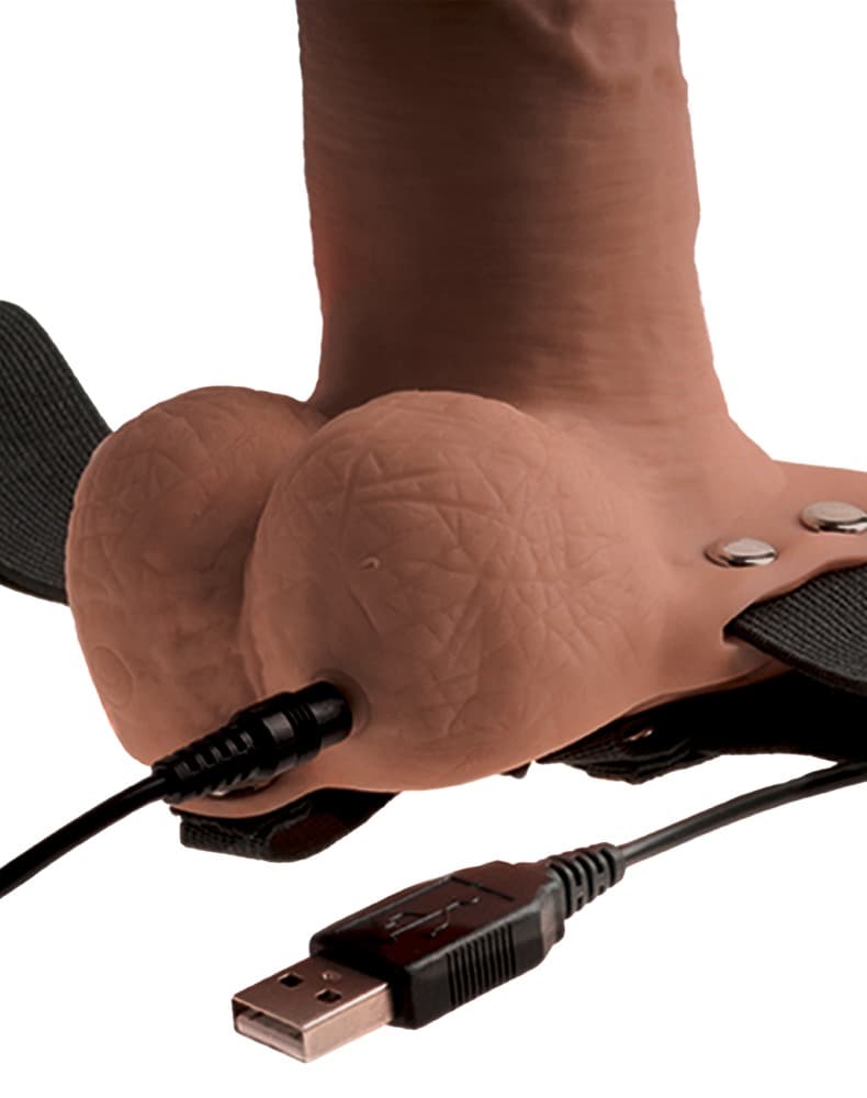 Umschnallvibrator „Strap-on 6" Hollow Rechargeable Strap-on with balls“, mit Hod