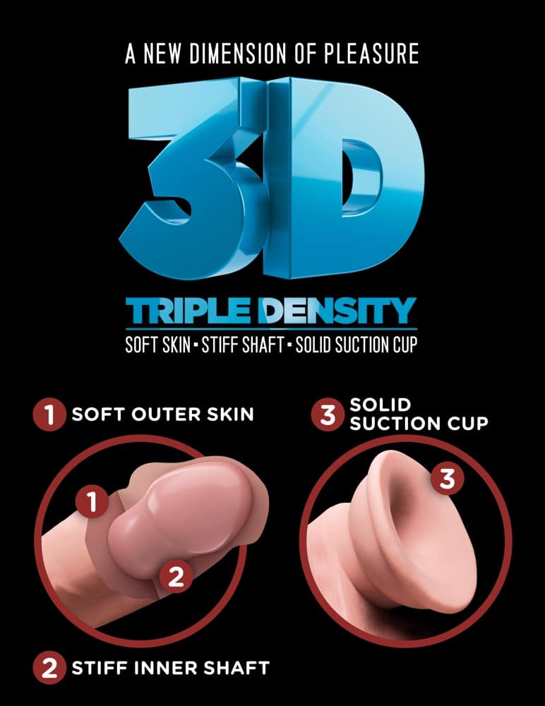Dildo „6,5" Triple Density Cock with Balls“, 17 cm