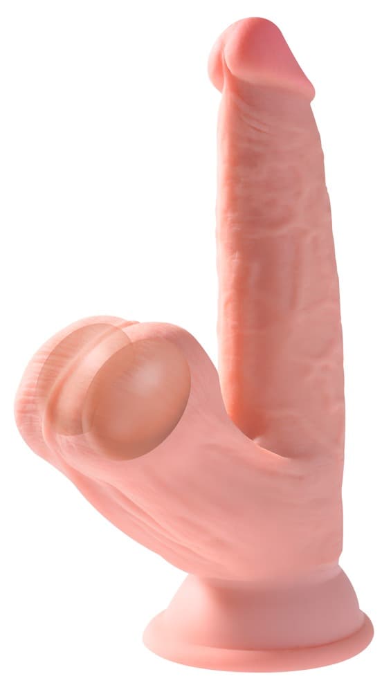 Dildo „Triple Density Cock with Swinging Balls“, hyperrealistisch mit schwingend