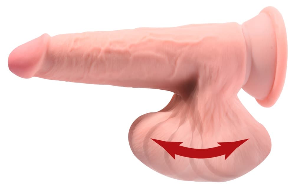 Dildo „Triple Density Cock with Swinging Balls“, hyperrealistisch mit schwingend