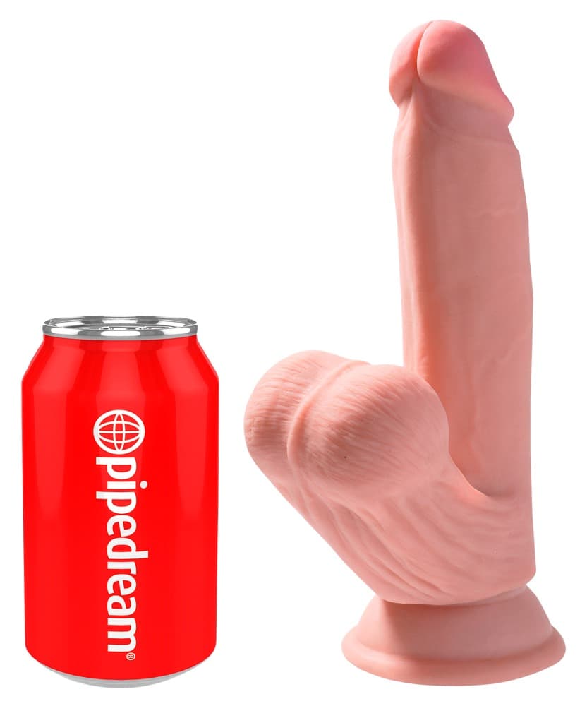 Dildo „Triple Density Cock with Swinging Balls“, hyperrealistisch mit schwingend