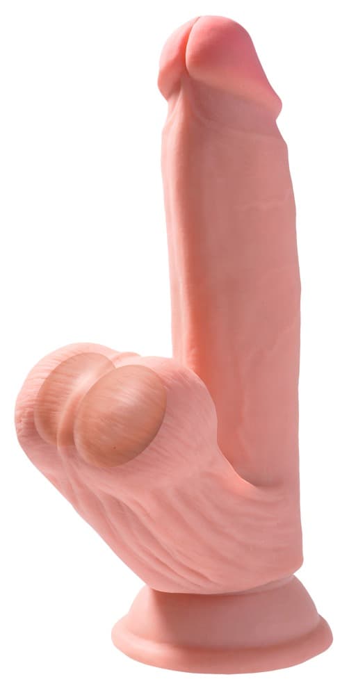 Dildo „Triple Density Cock with Swinging Balls“, hyperrealistisch mit schwingend