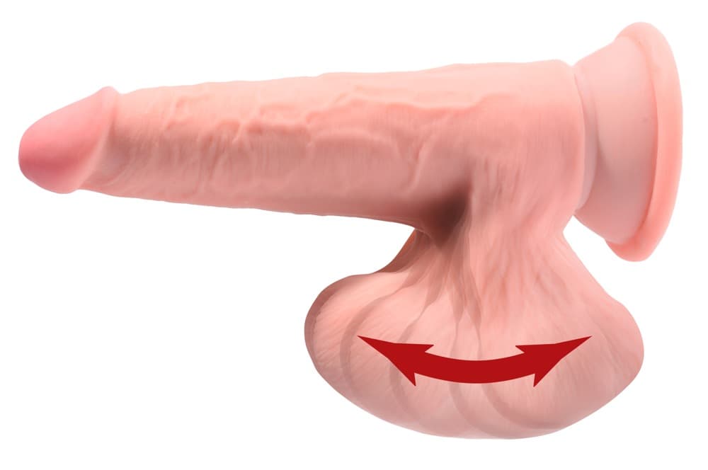 Dildo „Triple Density Cock with Swinging Balls“, hyperrealistisch mit schwingend