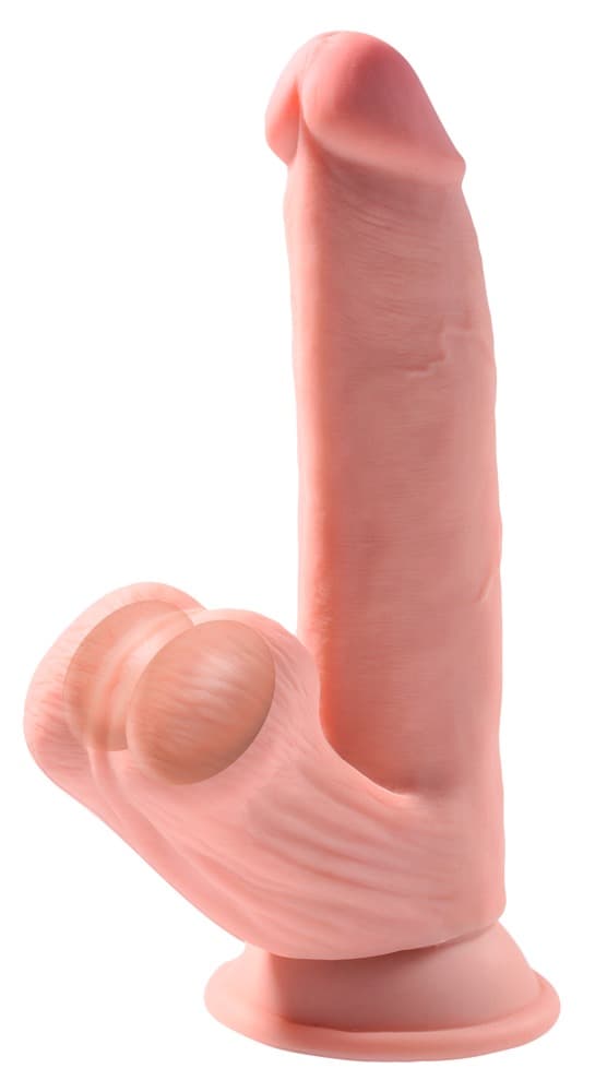 Dildo „Triple Density Cock with Swinging Balls“, hyperrealistisch mit schwingend