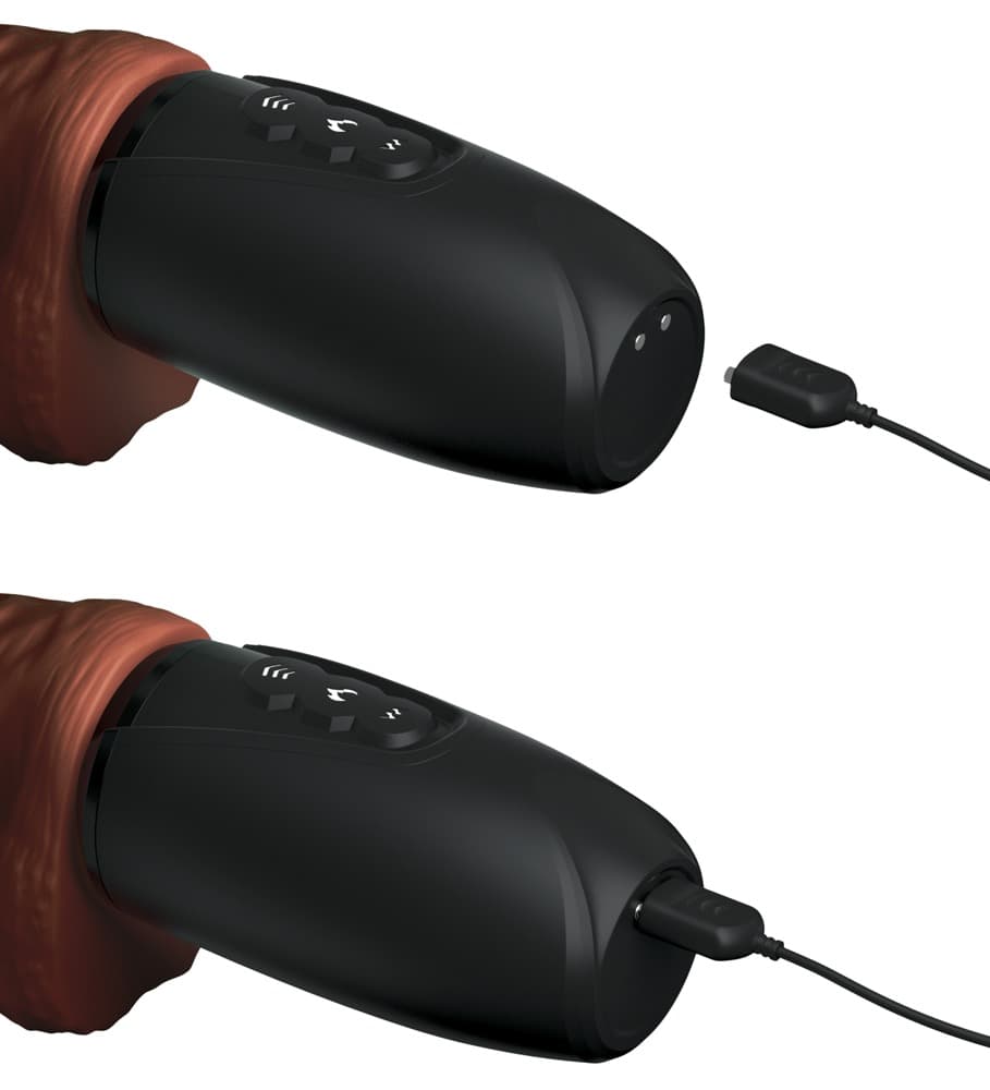 Stoßvibrator „7,5“ Thrusting Cock with Balls“ mit Wärmefunktion, 7 Vibrationsmod