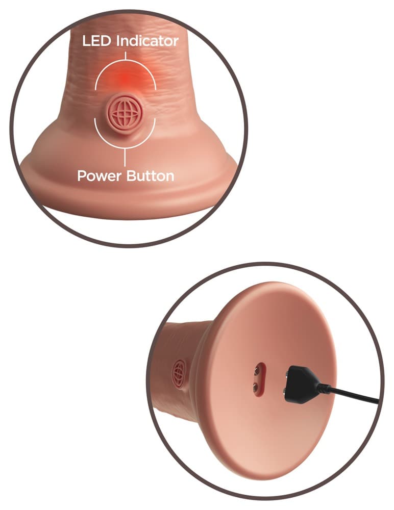 Naturvibrator „6“ Vibrating + Dual Density Silicone Cock“ mit extra starkem Saug