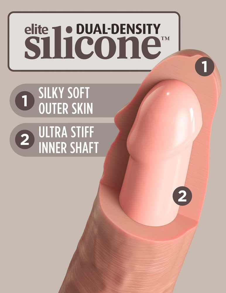 Naturvibrator „8“ Vibrating + Dual Density Silicone Cock“ mit extra starkem Saug