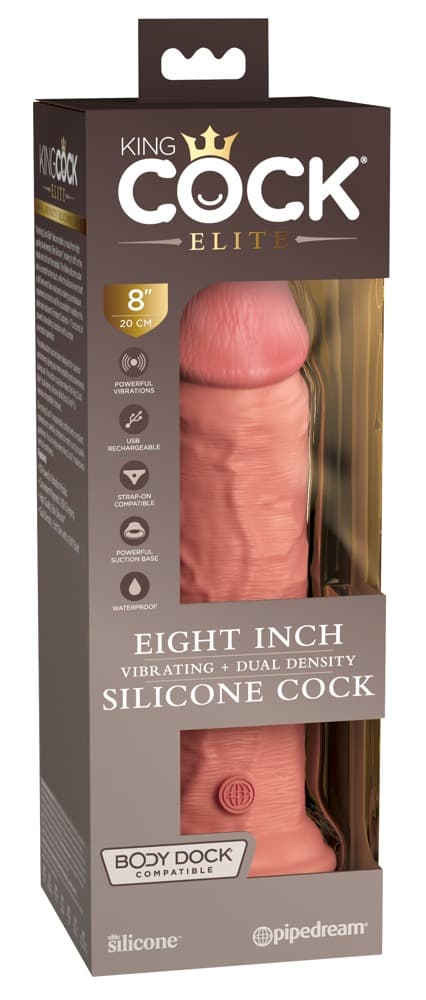 Naturvibrator „8“ Vibrating + Dual Density Silicone Cock“ mit extra starkem Saug