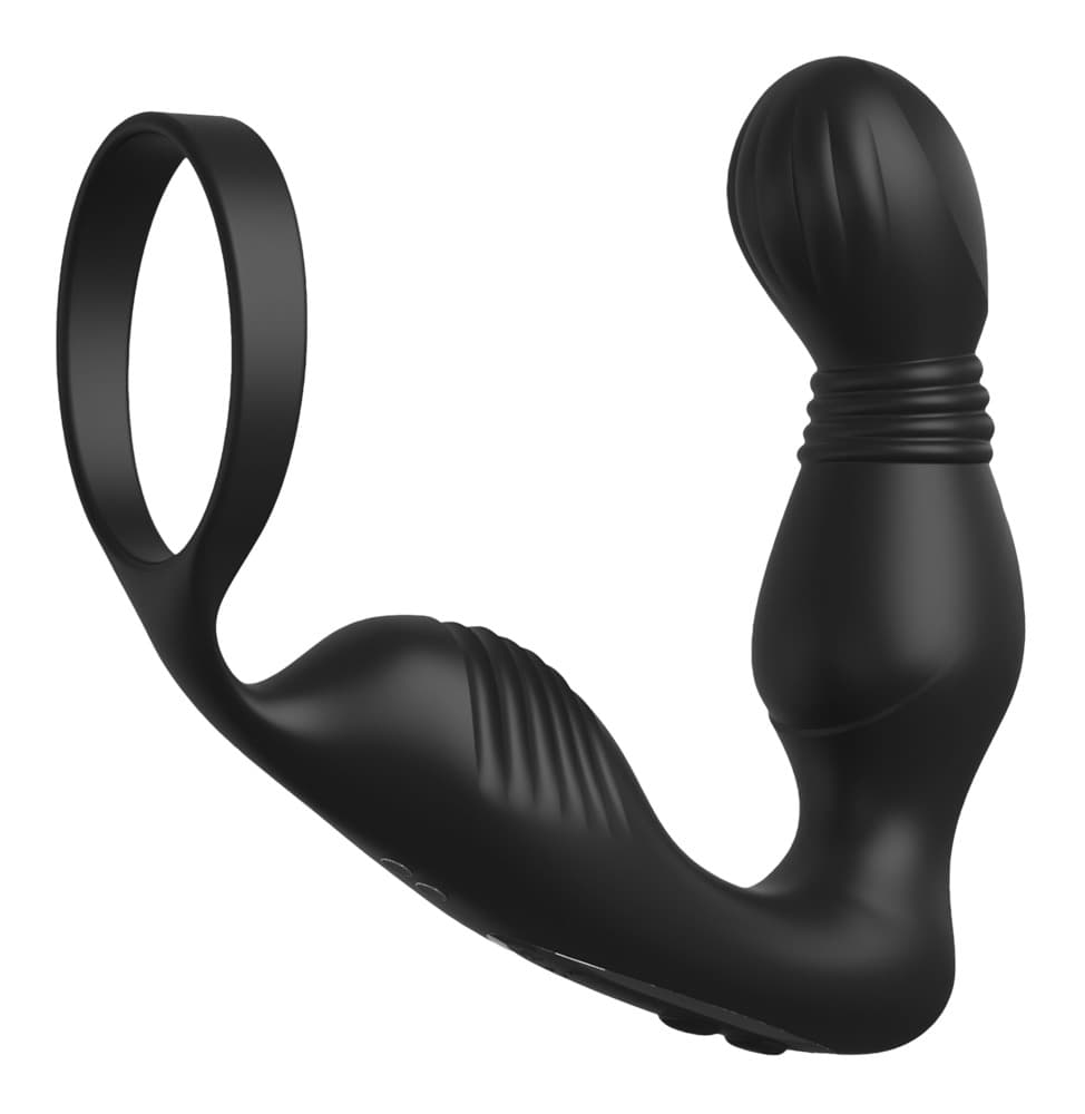 Analvibrator „Ass-Gasm Pro P-Spot Milker“ mit Penisring und nickender P-Punkt-Sp