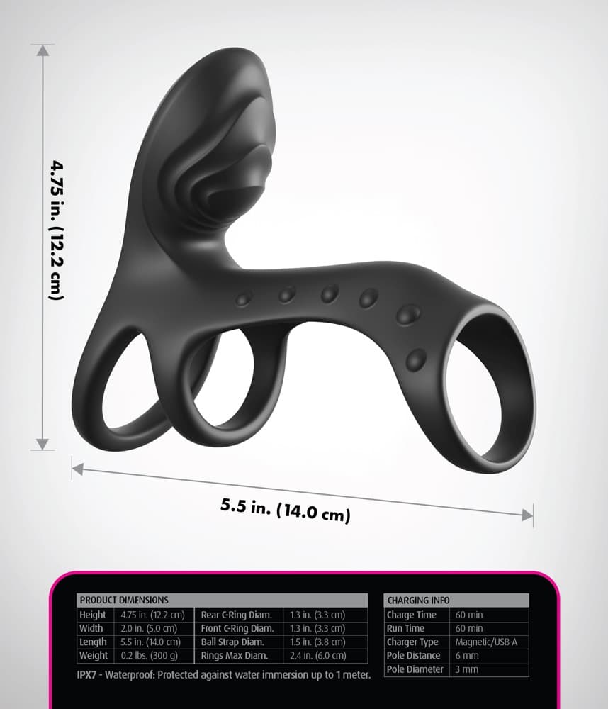 Penismanschette „Ultimate Couples Cage Pro“ mit Doppel-Vibration