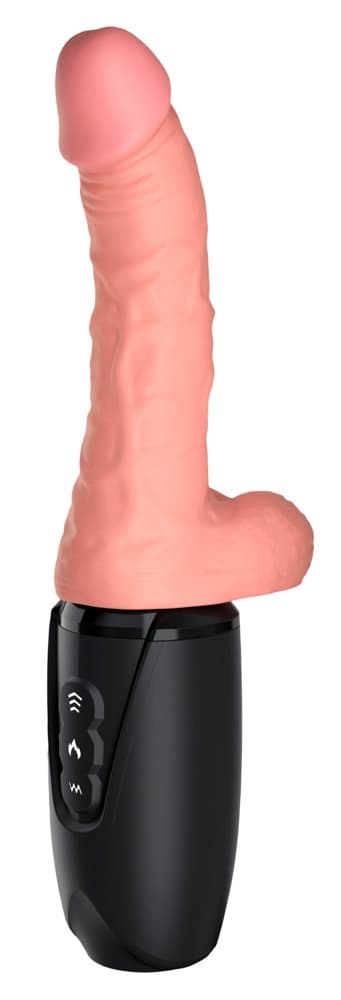 Stoßvibrator „6,5“ Thrusting Cock with Balls“, mit Wärmefunktion, 7 Vibrationsmo