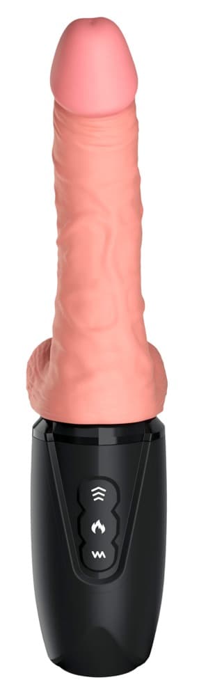 Stoßvibrator „6,5“ Thrusting Cock with Balls“, mit Wärmefunktion, 7 Vibrationsmo