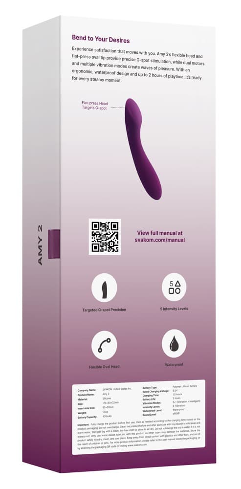 Vibrator „Amy 2“ mit 5 Vibrationsmodi in 5 Speeds