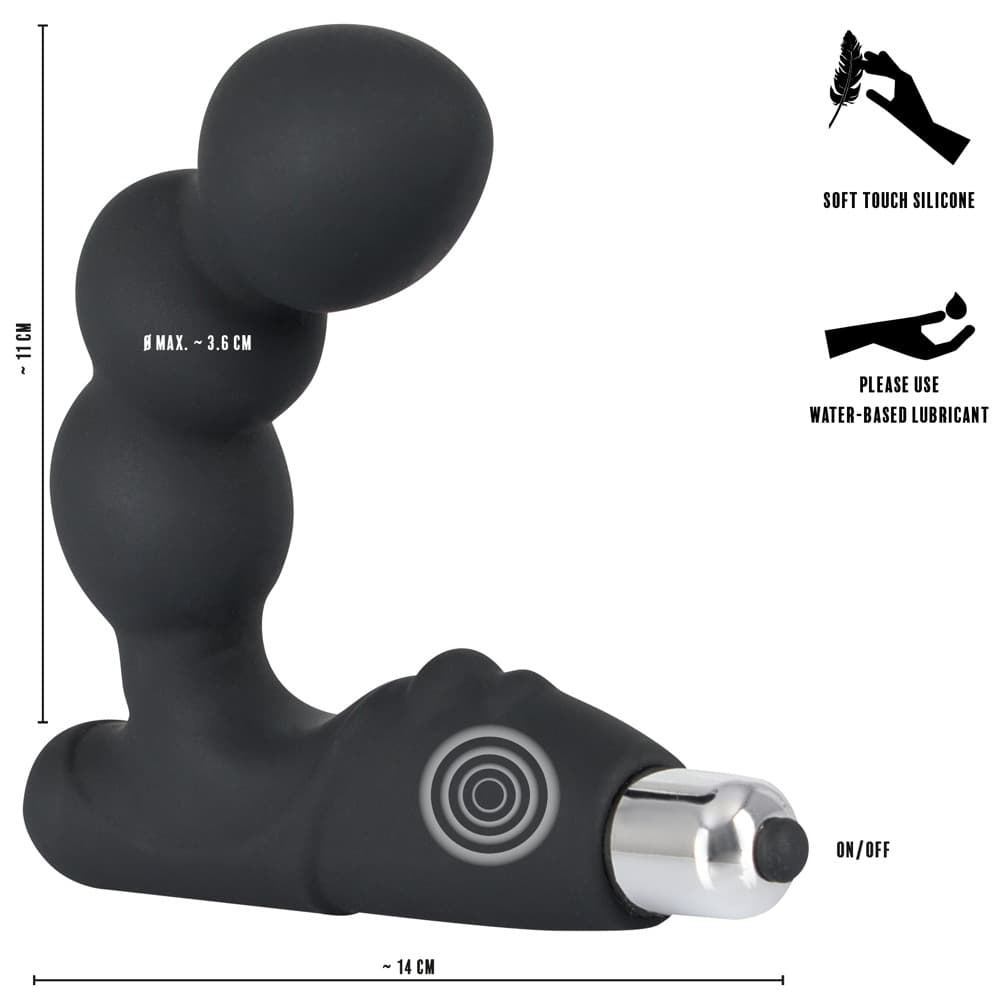 Prostatavibrator „Bead-Shaped Prostate Stimulator“, 14 cm, mit 3 Kugeln