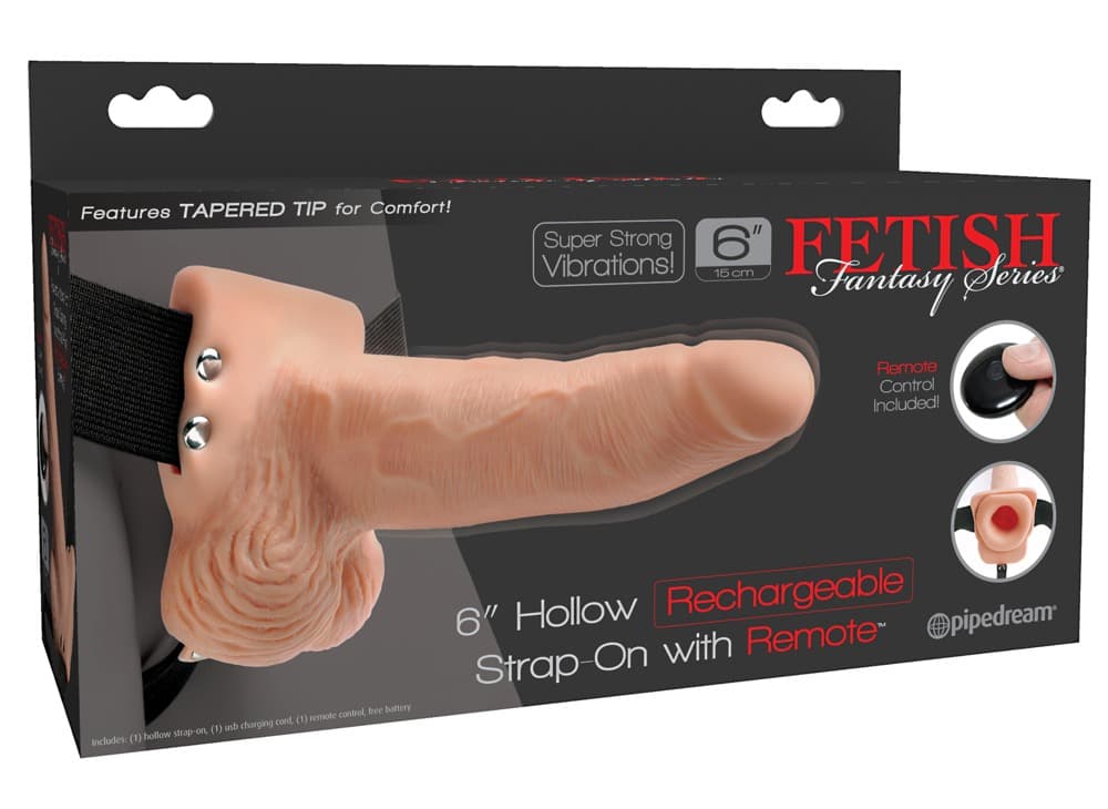Umschnallvibrator „6 Zoll RC Strap-on" mit 10 Vibrationsmodi